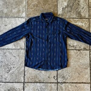 Patagonia Lightweight Fjord Flannel Shirt Ikat Rows Stone Blue (Fitted/Small)